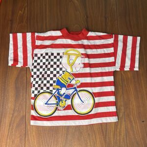 Vintage Tee Shirt Charlie Brown And Gang Cycling Kids Size 6 USA Single Stitch